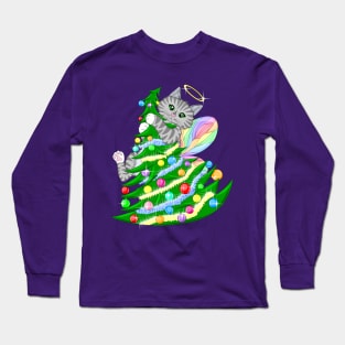 Christmas Tree Fairy Cat Long Sleeve T-Shirt